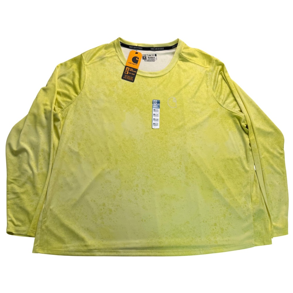 Carhartt Force Sun Defender Womens 3X Yellow Long Sleeve T-Shirt 106632-Y58